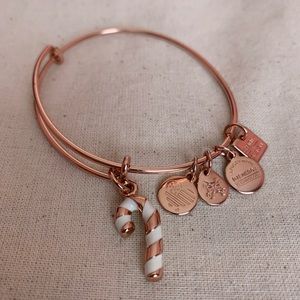 ALEX AND ANI Rose Gold Candy Cane Bracelet